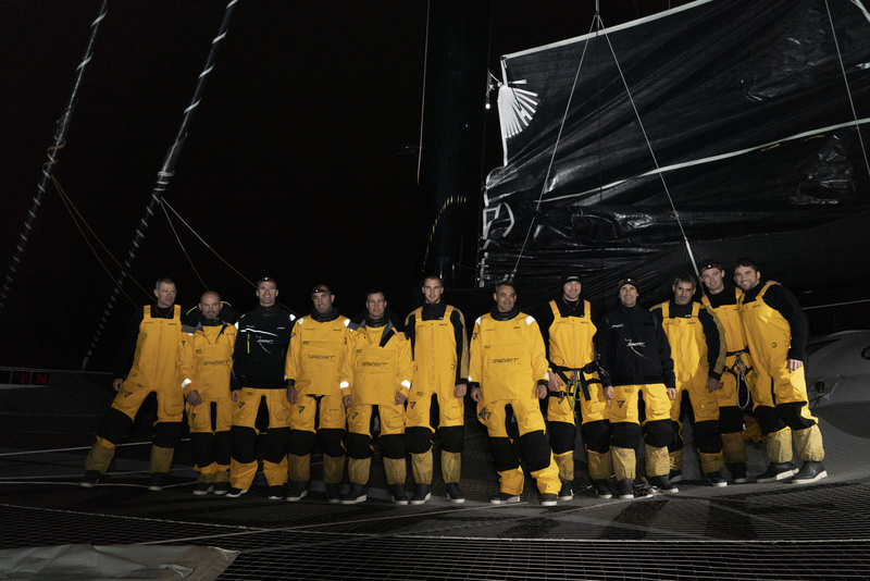 BREST, FRANCE, JANUARY 16th 2019: Spindrift racing gets ready for the start of the Jules Verne Trophy.
